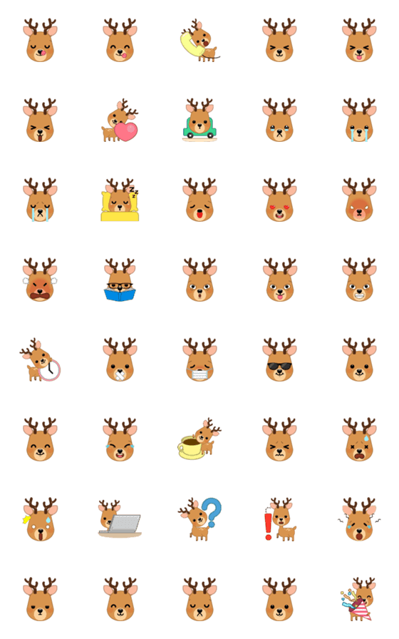 [LINE絵文字]Reindeer Emojiの画像一覧