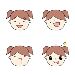 [LINE絵文字] おさげの女の子の画像