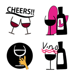 [LINE絵文字] ワインと使いやすい絵文字の画像