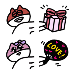 [LINE絵文字] ForYou！ギフトなマスクねこ絵文字の画像