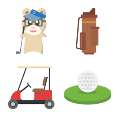 [LINE絵文字] ブタ熊とゴルフの絵文字の画像