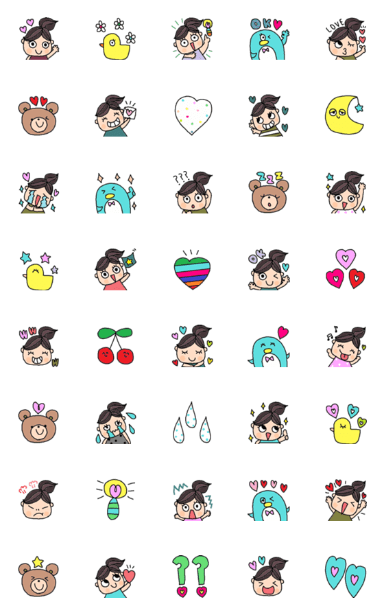 [LINE絵文字]色んな大人可愛い絵文字755シンプルの画像一覧