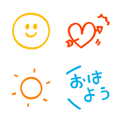 [LINE絵文字] 毎日使える基本カラー線画の画像