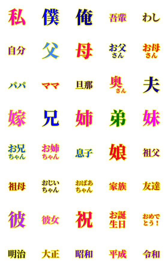 [LINE絵文字]『家族で使う絵文字☆パート①』の画像一覧