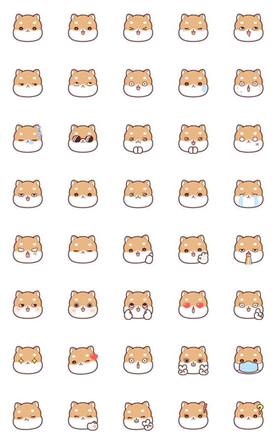 [LINE絵文字]Shiba Inu Pipi Emoji(2)の画像一覧