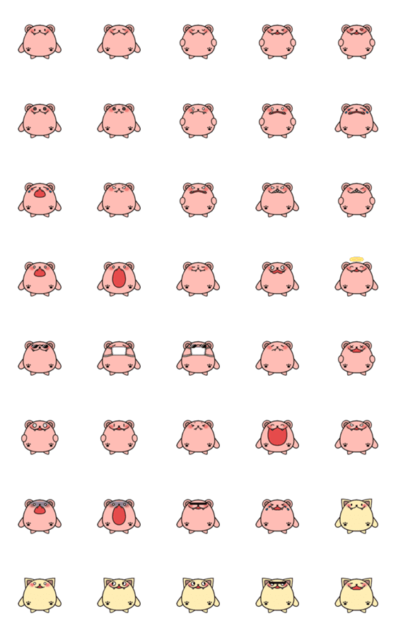 [LINE絵文字]くまロンとねこロンの画像一覧