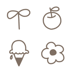 Simple Brown ❤︎ (2)の絵文字メイン画像