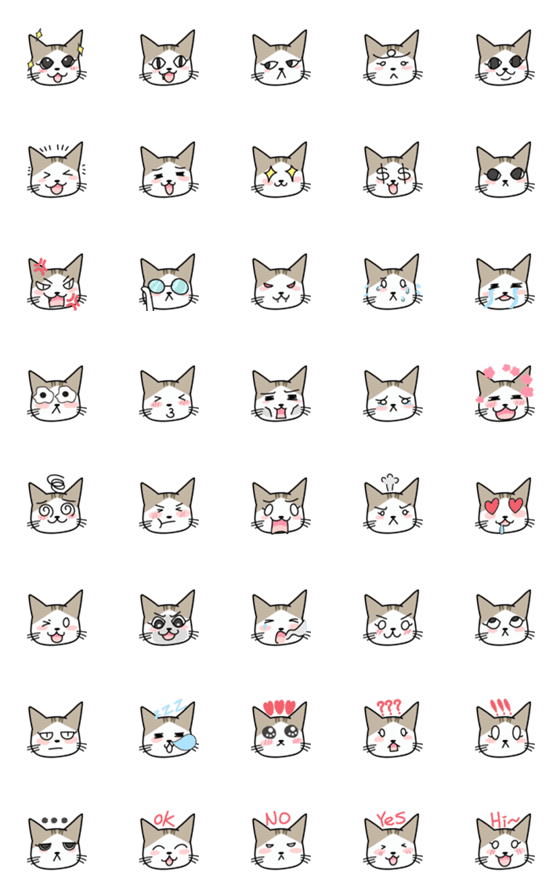 [LINE絵文字]little kitty cat sansanの画像一覧