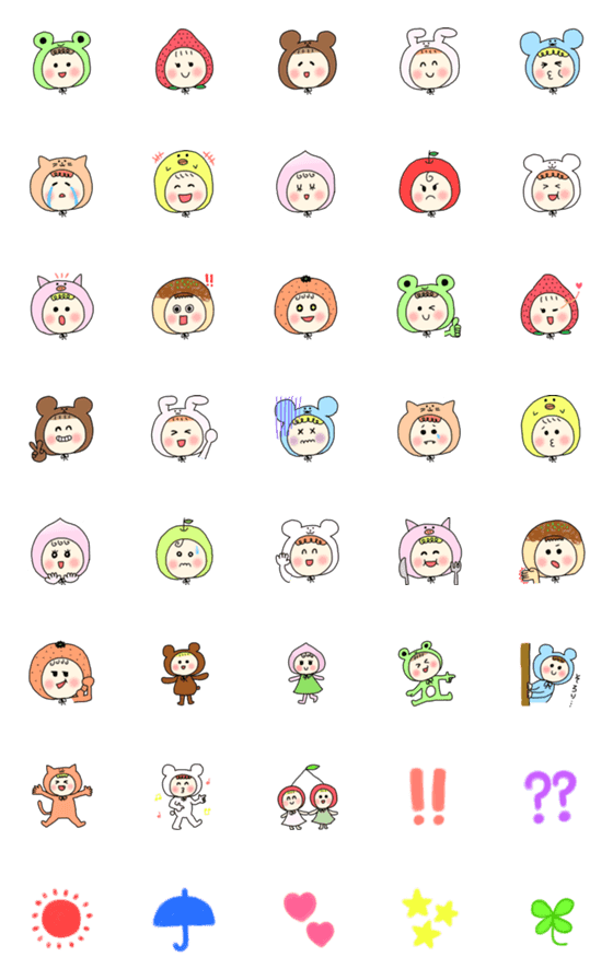 [LINE絵文字]かぶりもの大好きの画像一覧