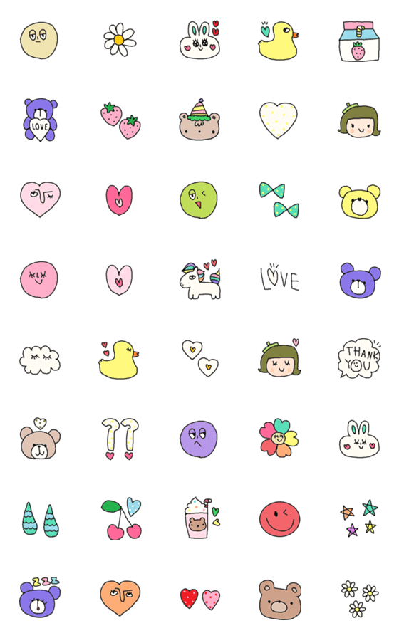 [LINE絵文字]色んな大人可愛い絵文字771シンプルの画像一覧
