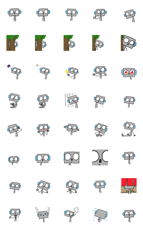 [LINE絵文字]なんだか憎めないロボットの絵文字の画像一覧