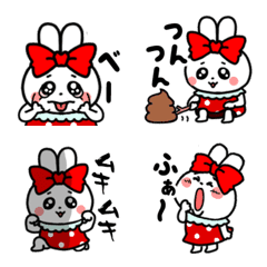 [LINE絵文字] ちゃんうさ♡えもじ4の画像