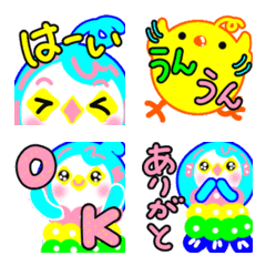 [LINE絵文字] コロナ退散15アマビエ♡猫 ヒヨコ パンダの画像