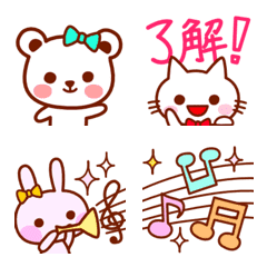 [LINE絵文字] ねことくまとうさぎとハムスターと色々の画像