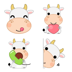 [LINE絵文字] Farm Animal Emoji - Cowの画像