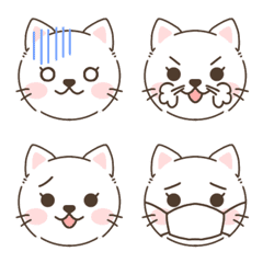 [LINE絵文字] シンプルで可愛い猫の絵文字の画像