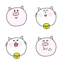 [LINE絵文字] ぶたとねこさんの画像