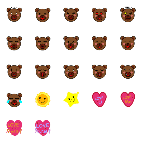 [LINE絵文字]Lazy Baby Bearの画像一覧