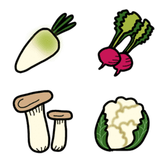 [LINE絵文字] 野菜ときのこの絵文字の画像
