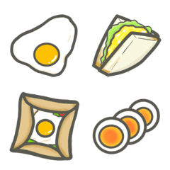 [LINE絵文字] 卵料理の絵文字の画像