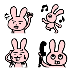 表情豊かなウサギさんの絵文字の絵文字メイン画像