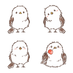 シマエナガ鳥の可愛い絵文字