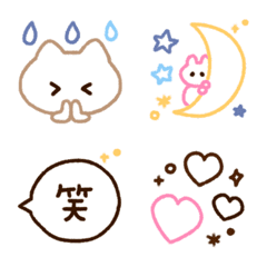 [LINE絵文字] ゆるどうぶつ4★線画の画像