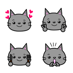 [LINE絵文字] 灰色ネコちゃんの画像