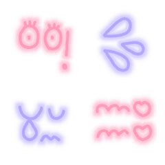 ピンク×パープル❤ネオン絵文字の絵文字メイン画像