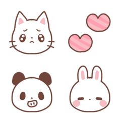 [LINE絵文字] シンプル白い動物☆絵文字の画像