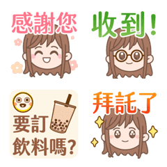 [LINE絵文字] occupation talking-message emoji (girl)の画像