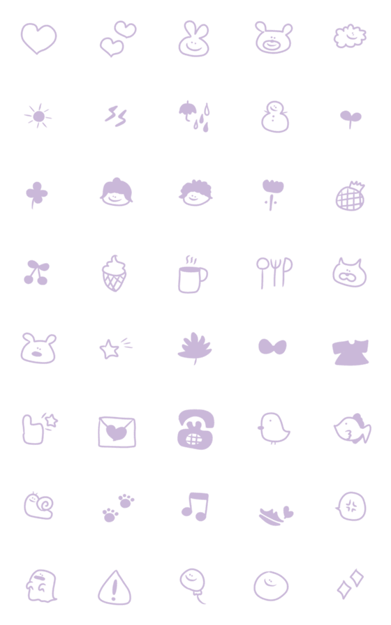 [LINE絵文字]1色シリーズ #ラベンダーの画像一覧