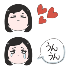 [LINE絵文字] セミロング女子絵文字の画像