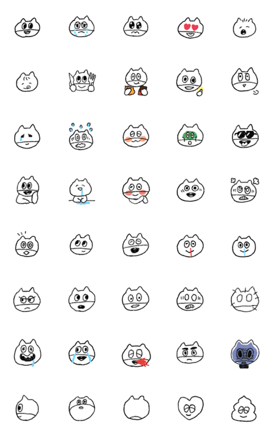 [LINE絵文字]だいぶシンプル！マスクねこ絵文字の画像一覧