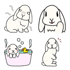 [LINE絵文字] うさぎ絵文字ロップイヤーの画像