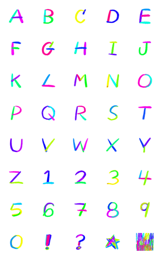 [LINE絵文字]RAINBOW ABC UPPERCASEの画像一覧