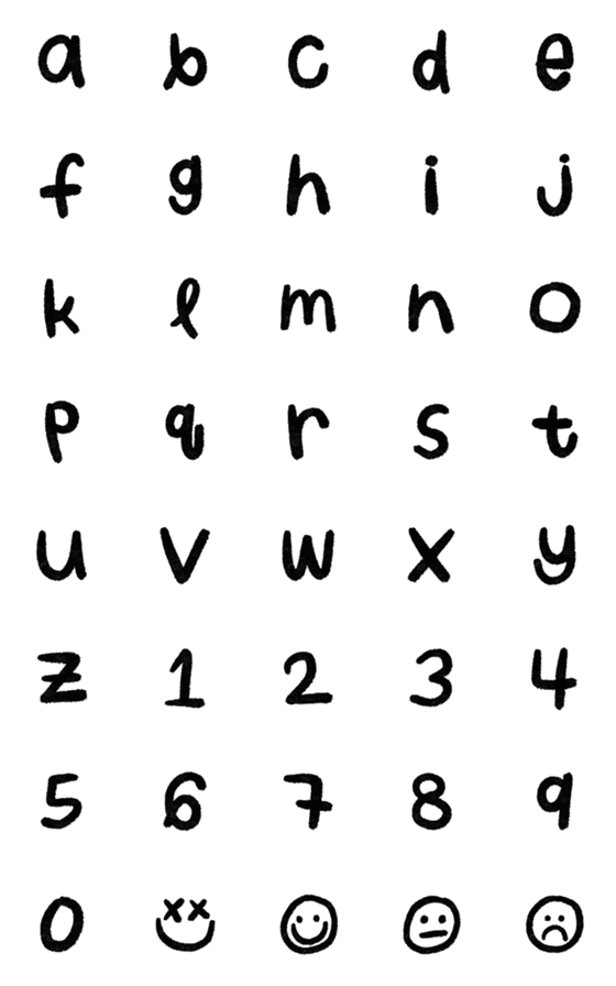 [LINE絵文字]black abc lowercaseの画像一覧