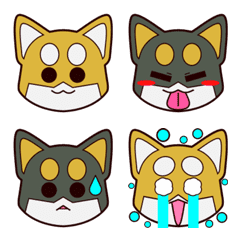 [LINE絵文字] 耳大赤黒柴ぁず絵文字の画像