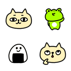 [LINE絵文字] ねこときどきかえるの絵文字の画像