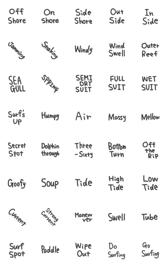 [LINE絵文字]サーフィン用語の画像一覧