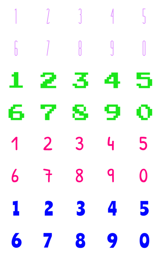 [LINE絵文字]使える！！！ポップな数字の絵文字☺︎★の画像一覧