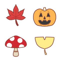 [LINE絵文字] シンプルかわいい！秋の絵文字の画像