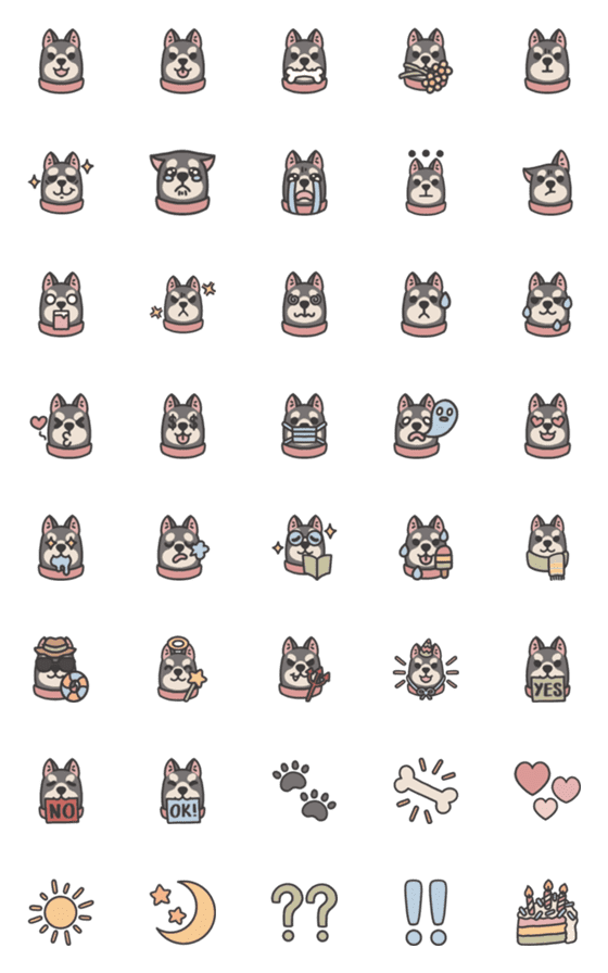 [LINE絵文字]Harry the Husky emojiの画像一覧