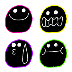 [LINE絵文字] ブラックぽぽぽの顔の画像