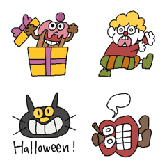 [LINE絵文字] ハロウィンお菓子お化けの怖いぞ絵文字の画像