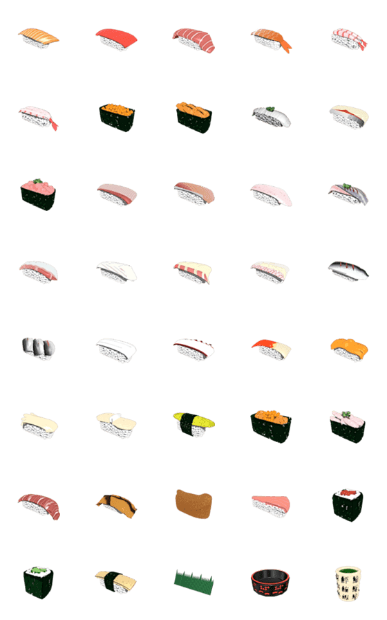 [LINE絵文字]寿司好きの為の寿司の絵文字の画像一覧