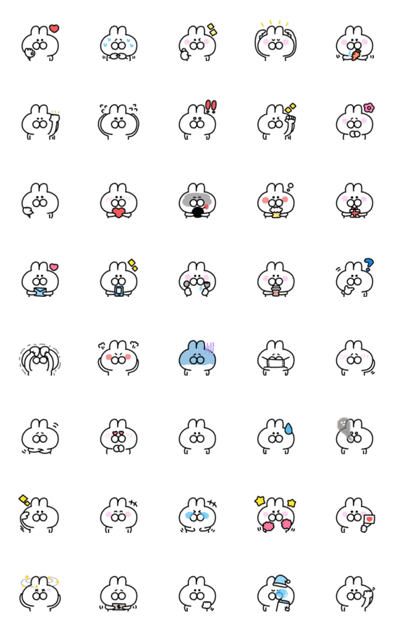 [LINE絵文字]うさっち 絵文字 ②の画像一覧