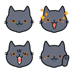 [LINE絵文字] 灰色猫 つみれ ねこねこ絵文字の画像