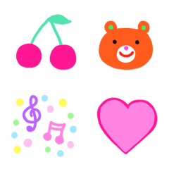 [LINE絵文字] ♡かわいいカラフル♡1の画像