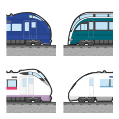 [LINE絵文字] つなげて いろいろ 特急列車 絵文字の画像